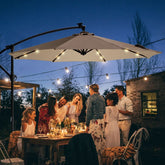 Sekey 300 cm cantilever parasol with LED solar lighting, sun protection UV50+